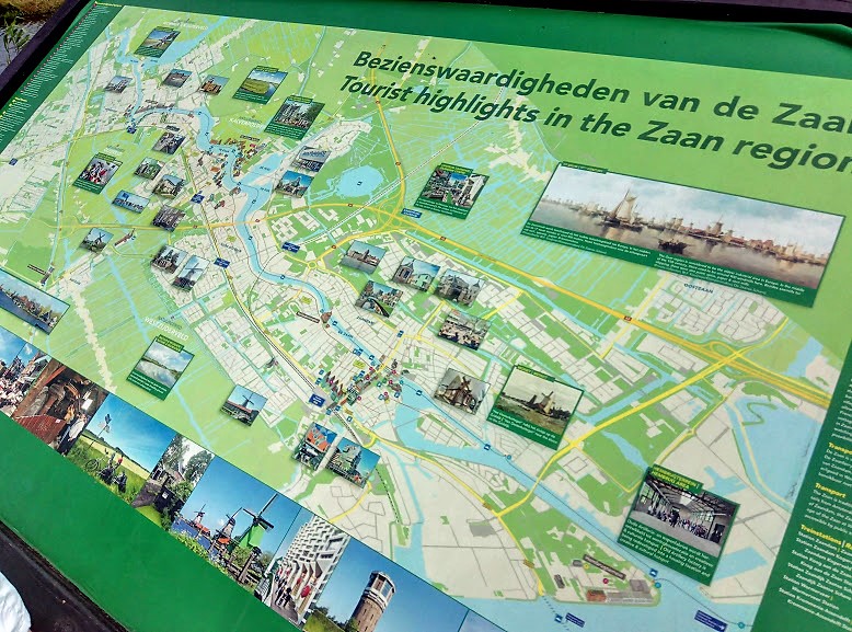 Карта на Zaanse Schans, Нидерландия.