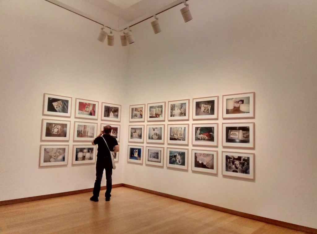 Мъж гледа снимки в Stedelijk Museum в град Амстердам.